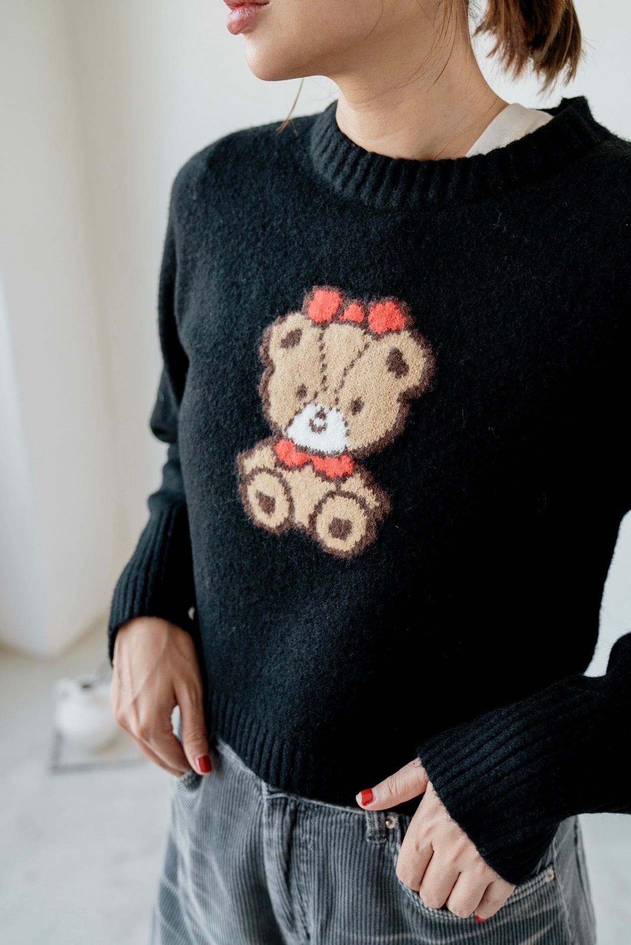 ( BRWON / BLACK / GREY ) HELLO KITTY 🧸 SWEATER 🌟BEST BUY🌟