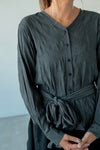 GREY WRINKLED SCARF BLOUSE *LAST 2*