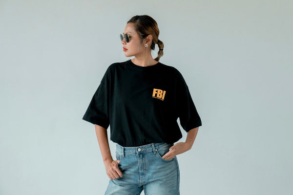 BLACK "FBI"  TEE