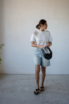 WHITE CROCHET TEE