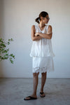 WHITE CROCHET MIDI SKIRT