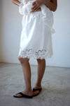 WHITE CROCHET MIDI SKIRT