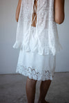 WHITE CROCHET MIDI SKIRT