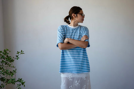 ( BLACK / BLUE ) STRIPED BASIC TEE