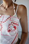 WHITE BEADED STRAP RIBBED TANK TOP