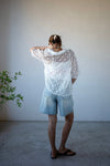 WHITE BEADED STRAP RIBBED TANK TOP