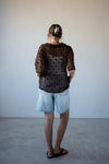 ( WHITE / BROWN ) SHEER MESH POLKA DOT COVER UP *LAST 2*