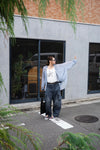 ( BRICK / BLUE ) ORGANZA CHECKERED SHIRT