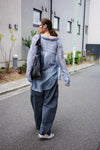 ( BRICK / BLUE ) ORGANZA CHECKERED SHIRT