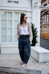 ( BRICK / BLUE ) ORGANZA CHECKERED SHIRT
