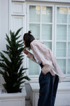 ( BRICK / BLUE ) ORGANZA CHECKERED SHIRT