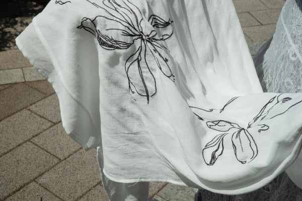 PREMIUM EMBROIDERED FLOWER SCARF