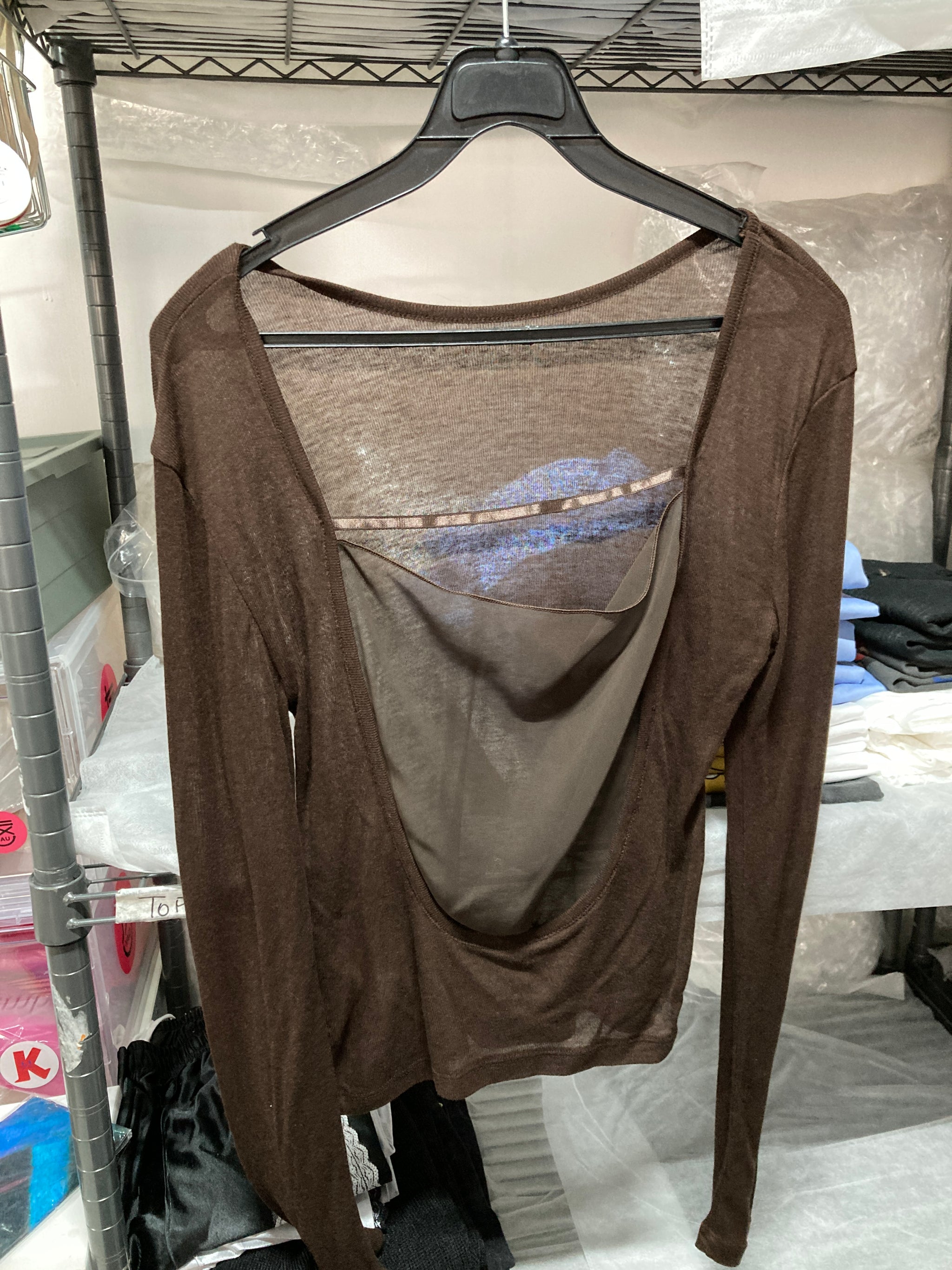 DUSTY PINK STRIPED WOOL LONG SLEEVE