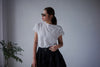 CHECKERED WASHED COTTON SHOULDER TOP