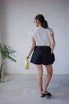 CHECKERED WASHED COTTON SHOULDER TOP