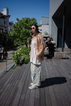 DUSTY ORANGE WRINKLE CHIFFON SHIRT