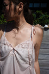 SALMON RUCHED SATINI VEST
