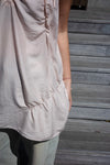 SALMON RUCHED SATINI VEST