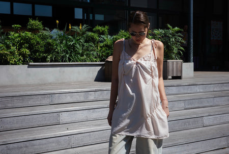 SALMON RUCHED SATINI VEST