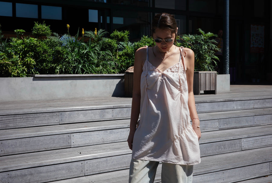 SALMON RUCHED SATINI VEST ⭐️BEST BUY⭐️ *LAST 2*