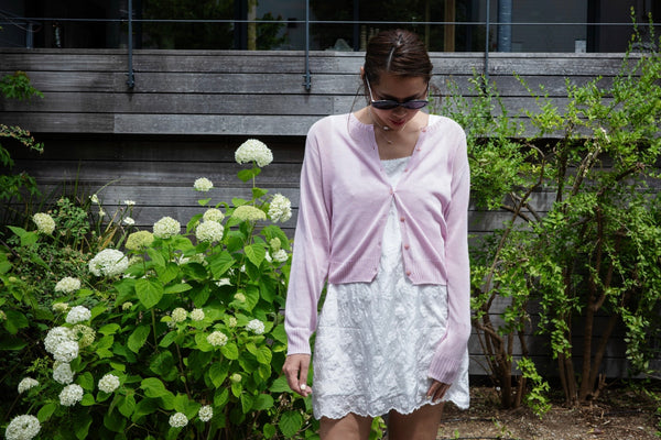 ( SAKURA PINK / LIGHT GREY ) CANDY SUMMER CARDIGAN