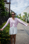 ( SAKURA PINK / LIGHT GREY ) CANDY SUMMER CARDIGAN