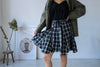 BLACK CHECKERED FLAIR SKIRT *LAST 3*