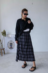 CHECKERED WRINKLED SKIRT *BEST BUY*