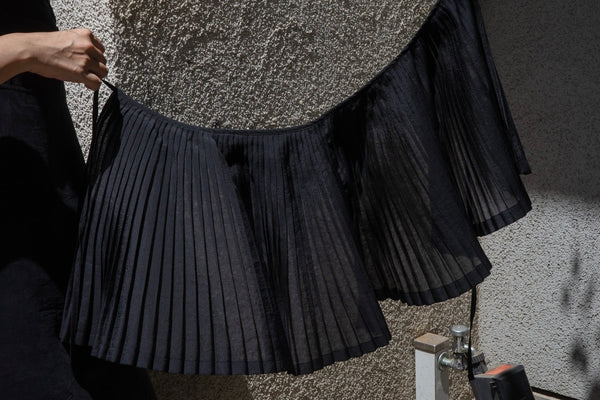BLACK PLEATED WRAP *LAST 2*