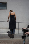 ( DUSTY BLUE  / CHARCOAL ) BUSTIER SILKY SLIP DRESS ⭐️BEST BUY⭐️ ( PRE ORDER )