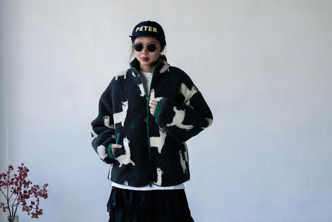 CHARCOAL ALPACA FLEECE JACKET *LAST 2*