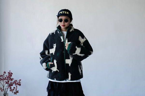 CHARCOAL ALPACA FLEECE JACKET *LAST 2*