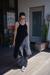 ( DUSTY BLUE  / CHARCOAL ) BUSTIER SILKY SLIP DRESS ⭐️BEST BUY⭐️ ( PRE ORDER )