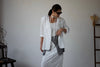 ( WHITE / CHARCOAL ) ULTRA LIGHTWEIGHT SUMMER LINEN BLEND BLAZER
