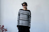 STRIPED BOAT NECK KNIT