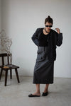 ( WHITE / CHARCOAL ) ULTRA LIGHTWEIGHT SUMMER LINEN BLEND BLAZER