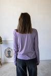 ( CHARCOAL / PURPLE ) FLOWER SLOGAN LONG SLEEVE *LAST 2*