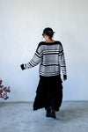 STRIPED BOAT NECK KNIT