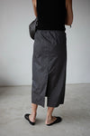( WHITE / CHARCOAL ) COTTON POCKET SKIRT