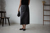 ( WHITE / CHARCOAL ) COTTON POCKET SKIRT