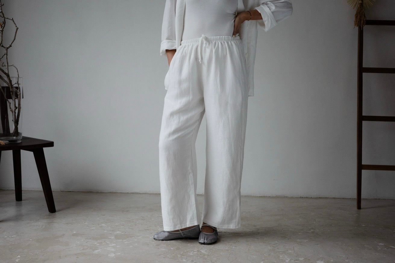 ( 3 COLOURS ) LINEN COTTON COMFY PANTS
