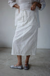 ( WHITE / CHARCOAL ) COTTON POCKET SKIRT