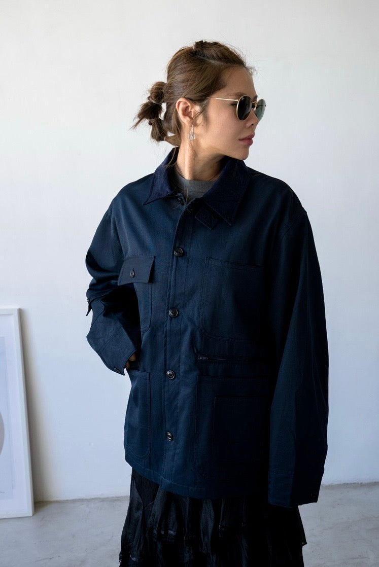 ( IVORY / NAVY ) POCKET WORKER JACKET *BEST BUY*