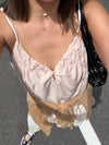 SALMON RUCHED SATINI VEST