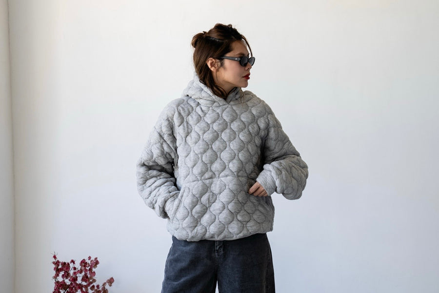 ( BLACK / GREY ) BALL BALL COTTON HOODIE *LAST 2*