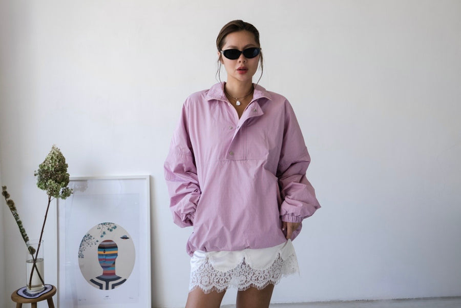 ( PINK / GREEN ) CHECKERED WIND JACKET *LAST 2*