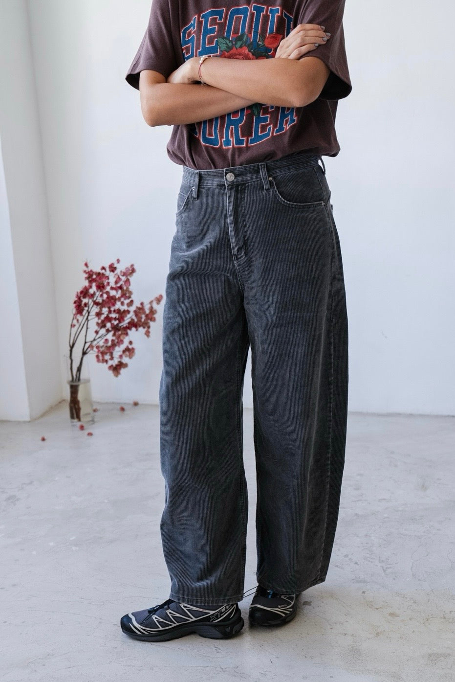 ( CHARCOAL / BEIGE BROWN ) DAILY CORDUROY JEANS