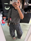 ( BLACK / BLUE ) STRIPED BASIC TEE