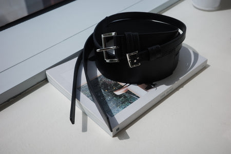 DOUBLE BUCKLE LEATHER BELT *LAST 2*