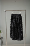 ( ROSE PINK / BLACK ) RUFFLE CHIFFON MIDI SKIRT *LAST ONE*